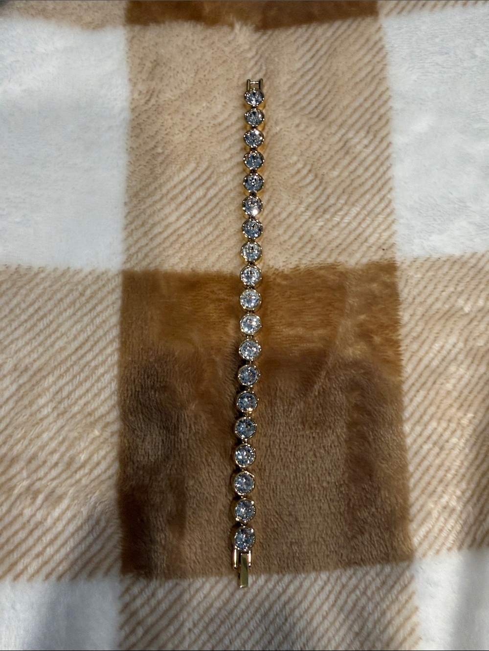 Touchstone Crystal Gold-Tone Bracelet with Clear Stones